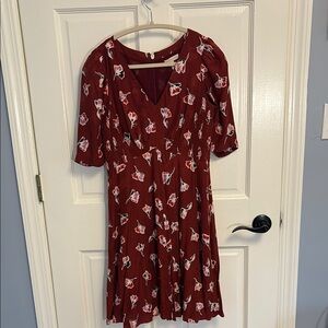 SALE - Rebecca Taylor Sz 4 Floral Red Dress